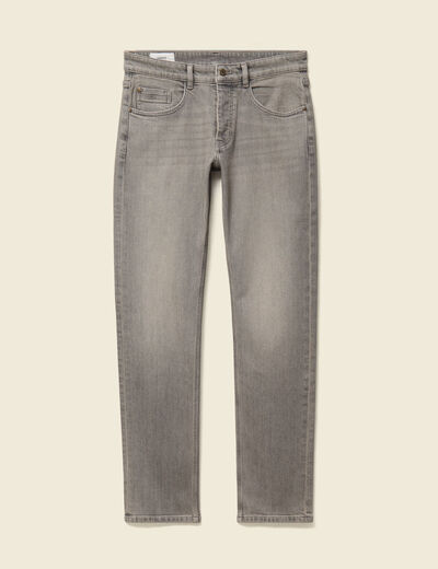 Jeans straight longueur 34 denim snow gris homme