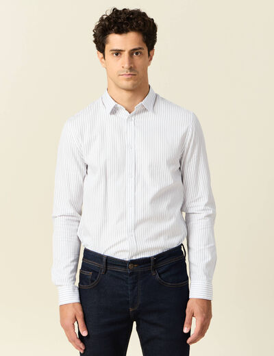 Chemise manches longues gris homme