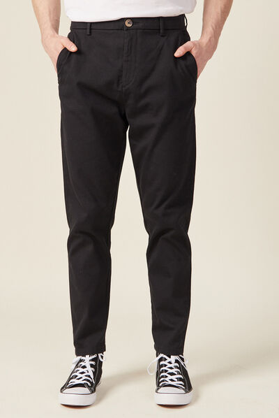 Pantalon chino 7/8ème noir homme