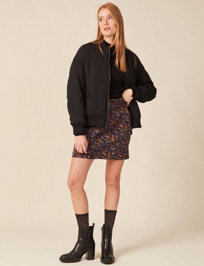 Jupe droite courte multicolore femme