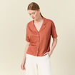 Chemise manches courtes orange femme