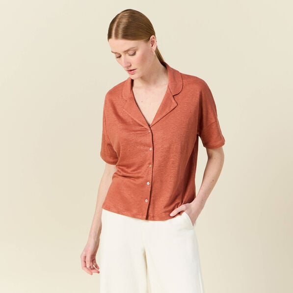 chemise manches courtes orange femme Chemise manches courtes orange femme