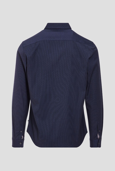Chemise manches longues bleu foncé homme