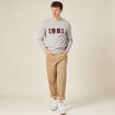 Pull manches longues col rond gris foncé homme