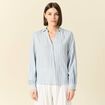 Blouse manches longues bleu femme