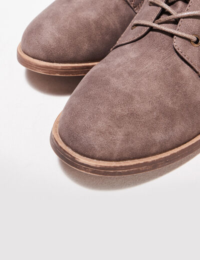 Bottines à détails zippés beige femme