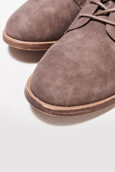 Bottines à détails zippés beige femme