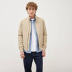 Blouson col camionneur manches longues beige homme