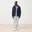 Parka coupe r&eacute;guli&egrave;re &agrave; capuche bleu marine homme