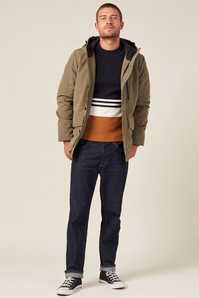 Pull col rond éco-resposnable bleu marine homme