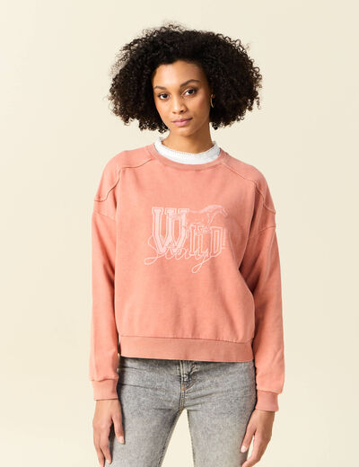 Sweat manches longues rose femme