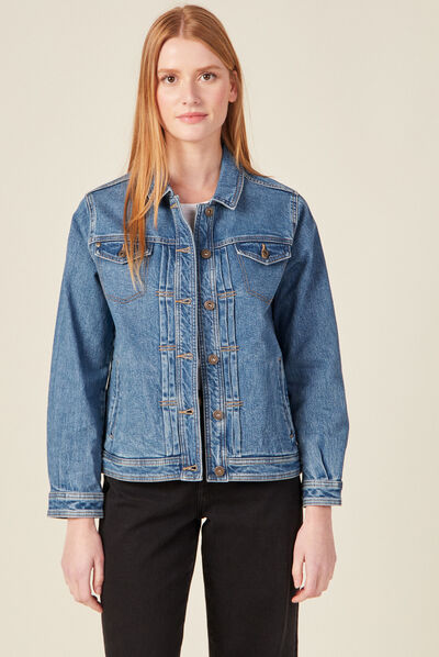 Veste en jean éco-responsable denim stone femme