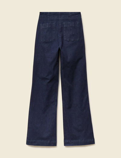 Jeans bootcut taille haute 7/8&egrave;me denim brut femme