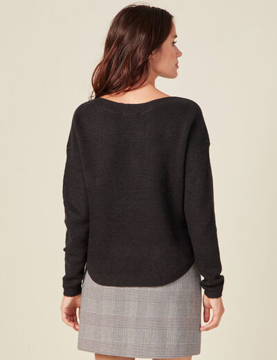Pull manches longues noir femme