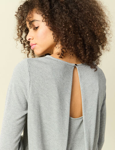 T-shirt manches longues gris femme