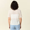 Pull manches courtes ajouré creme femme