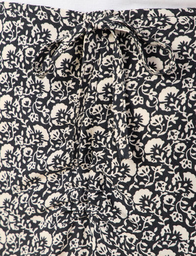 Jupe longue portefeuille noir femme