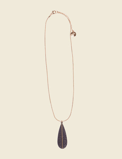 Collier avec pendentif noir femme