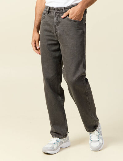 Jeans large longueur 32 en coton marron homme