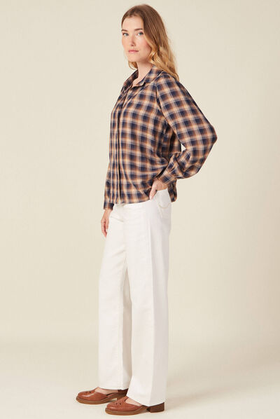 Chemise manches longues jaune femme
