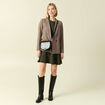 Robe fluide manches longues col rond vert kaki femme