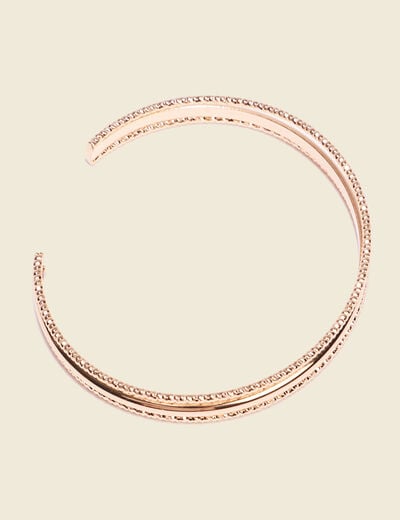 Bracelet jonc en métal couleur or femme