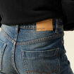 Jeans mom 7/8&egrave;me bleu gris femme