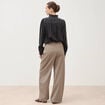 Pantalon barrel bas resserr&eacute; &agrave; carreaux ficelle femme