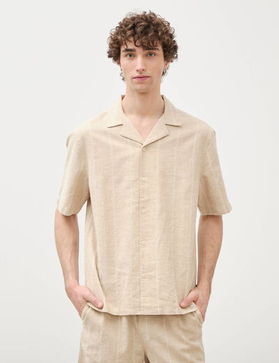 Chemise boyfriend manches courtes vert clair homme