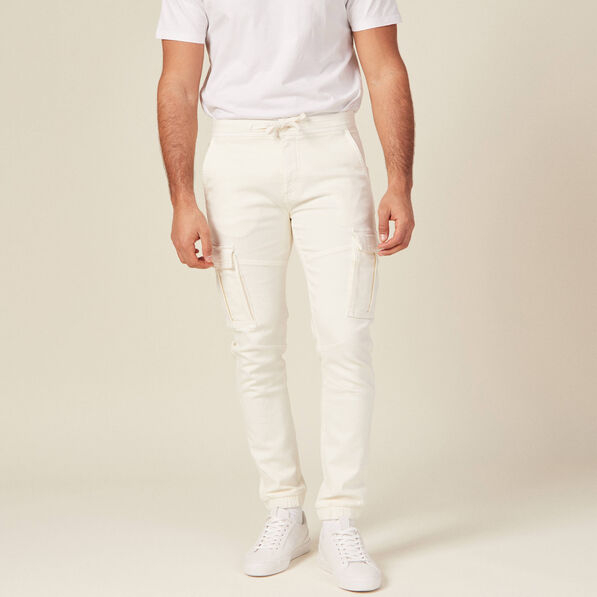 Pantalon battle bas resserré ecru homme