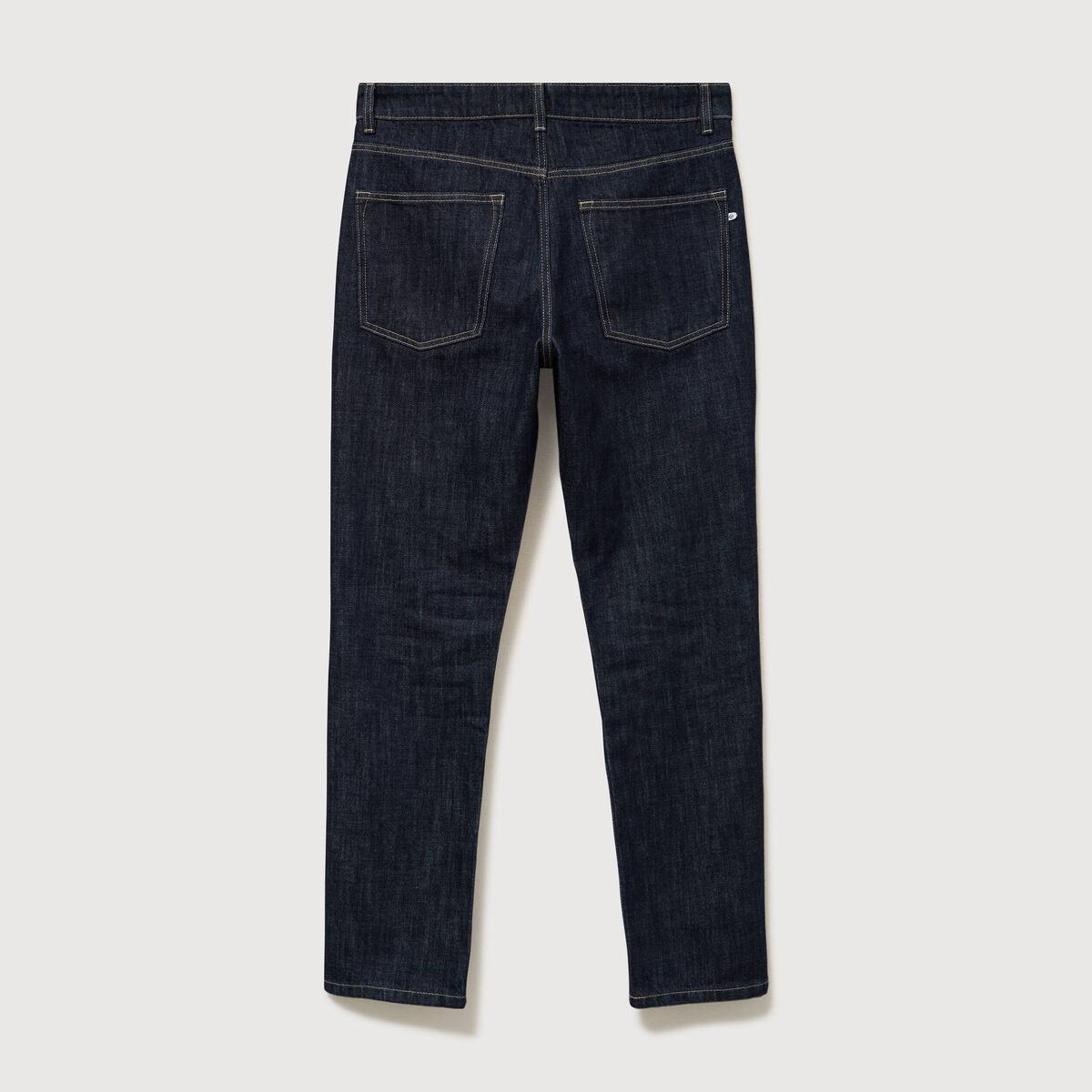 Jeans straight en coton longueur 32 denim brut rinse homme