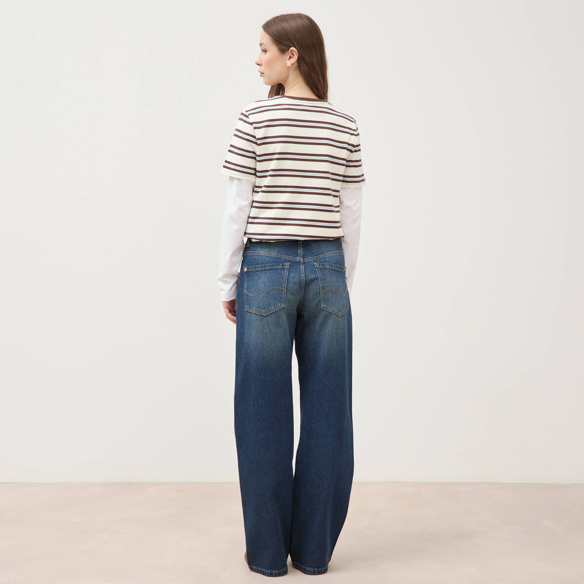 Jeans large taille standard denim stone femme