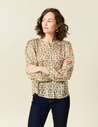 Chemise éco-responsable vert kaki femme