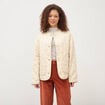 Veste oversize manches longues doubl&eacute;e creme femme