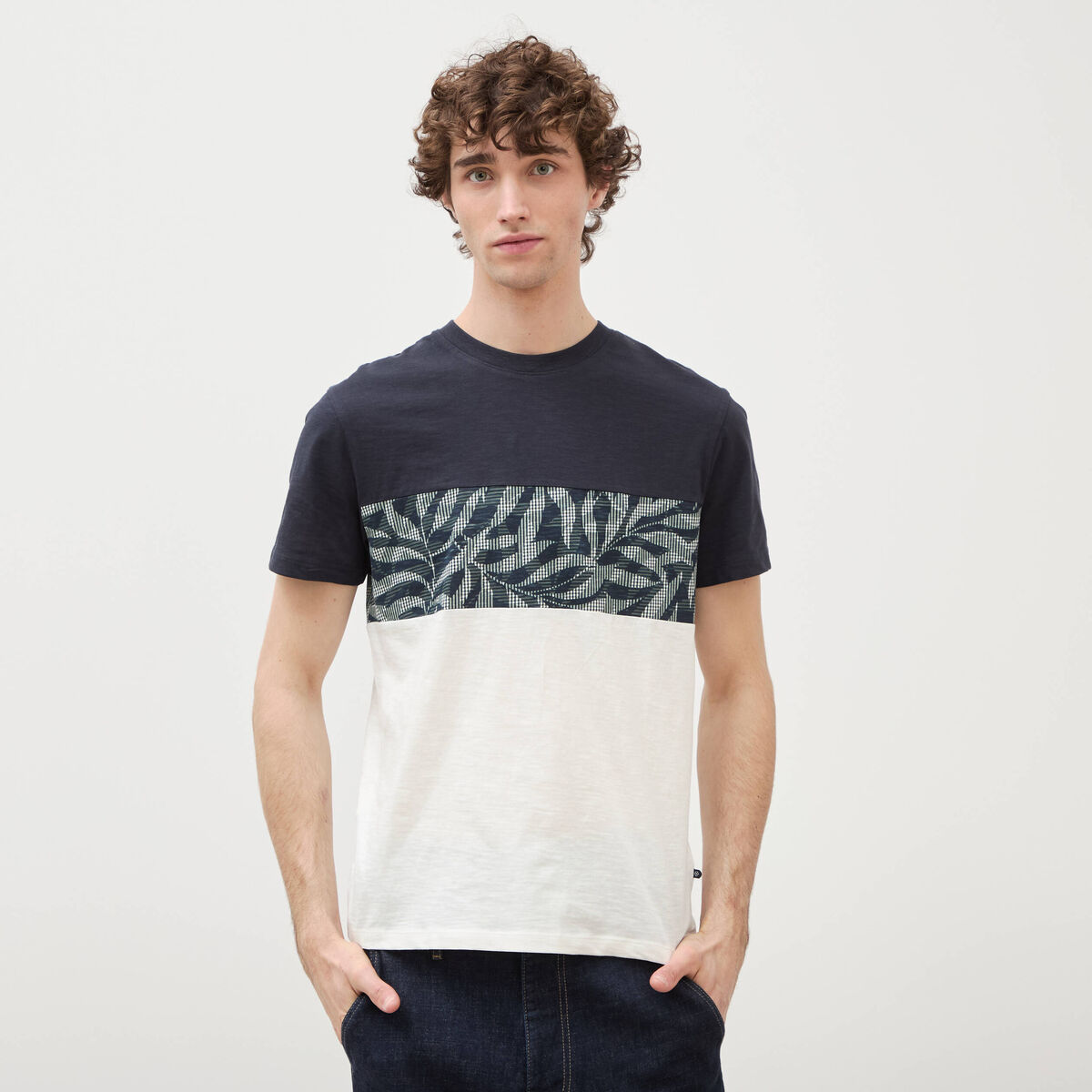 T-shirt manches courtes bleu marine homme