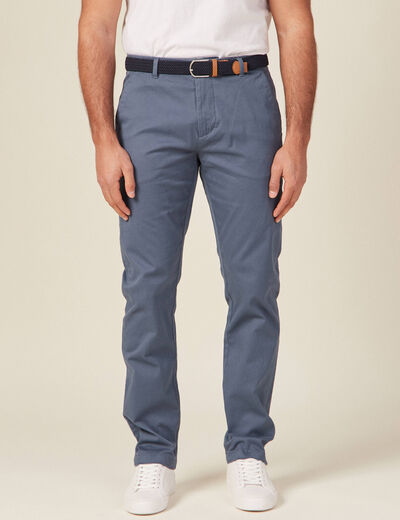 Pantalon chino straight bleu gris homme