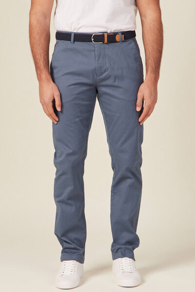 Pantalon chino straight bleu gris homme