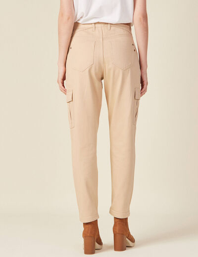 Pantalon cargo beige femme