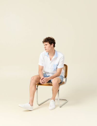Chemise manches courtes blanc homme