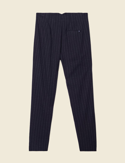 Pantalon cigarette bleu femme