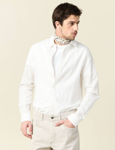 Chemise manches longues blanc homme