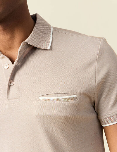 Polo manches courtes taupe homme