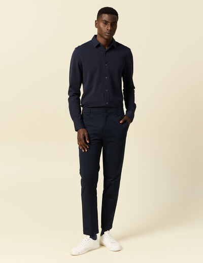 Chemise manches longues bleu marine homme