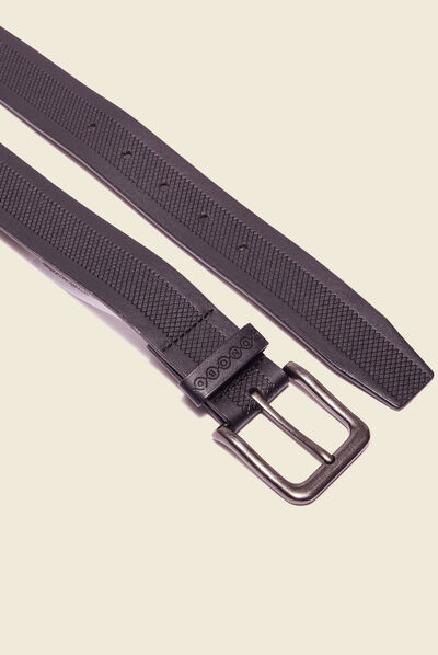 Ceinture embossée noir homme