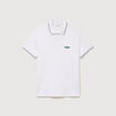 Polo cintr&eacute; en coton manches courtes blanc homme