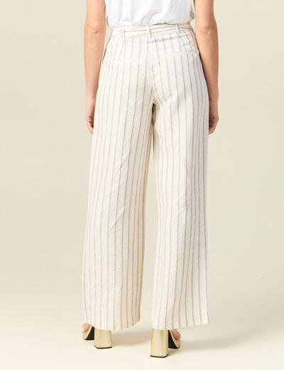 Pantalon large éco-responsable blanc femme