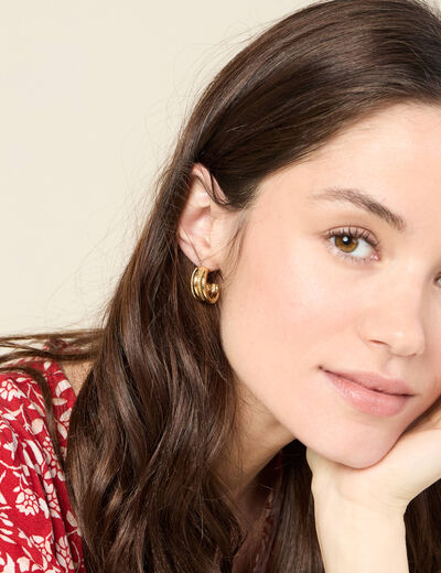 Boucles d'oreilles clous couleur or femme