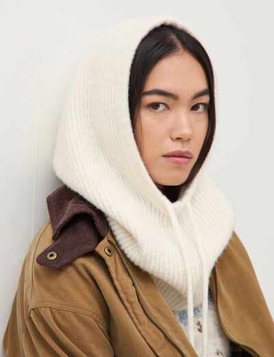 Cagoule ecru femme