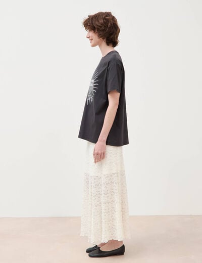 T-shirt oversize en coton noir femme