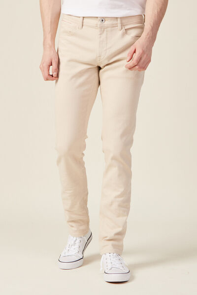 Jeans slim beige homme